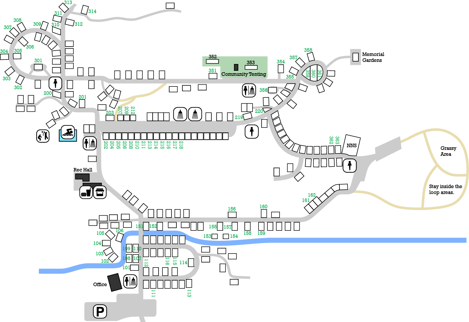 Campsite Map - Hillside Campgrounds