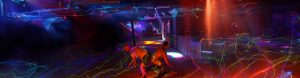 Club Inferno's blazing dance floor at Hillside Campground